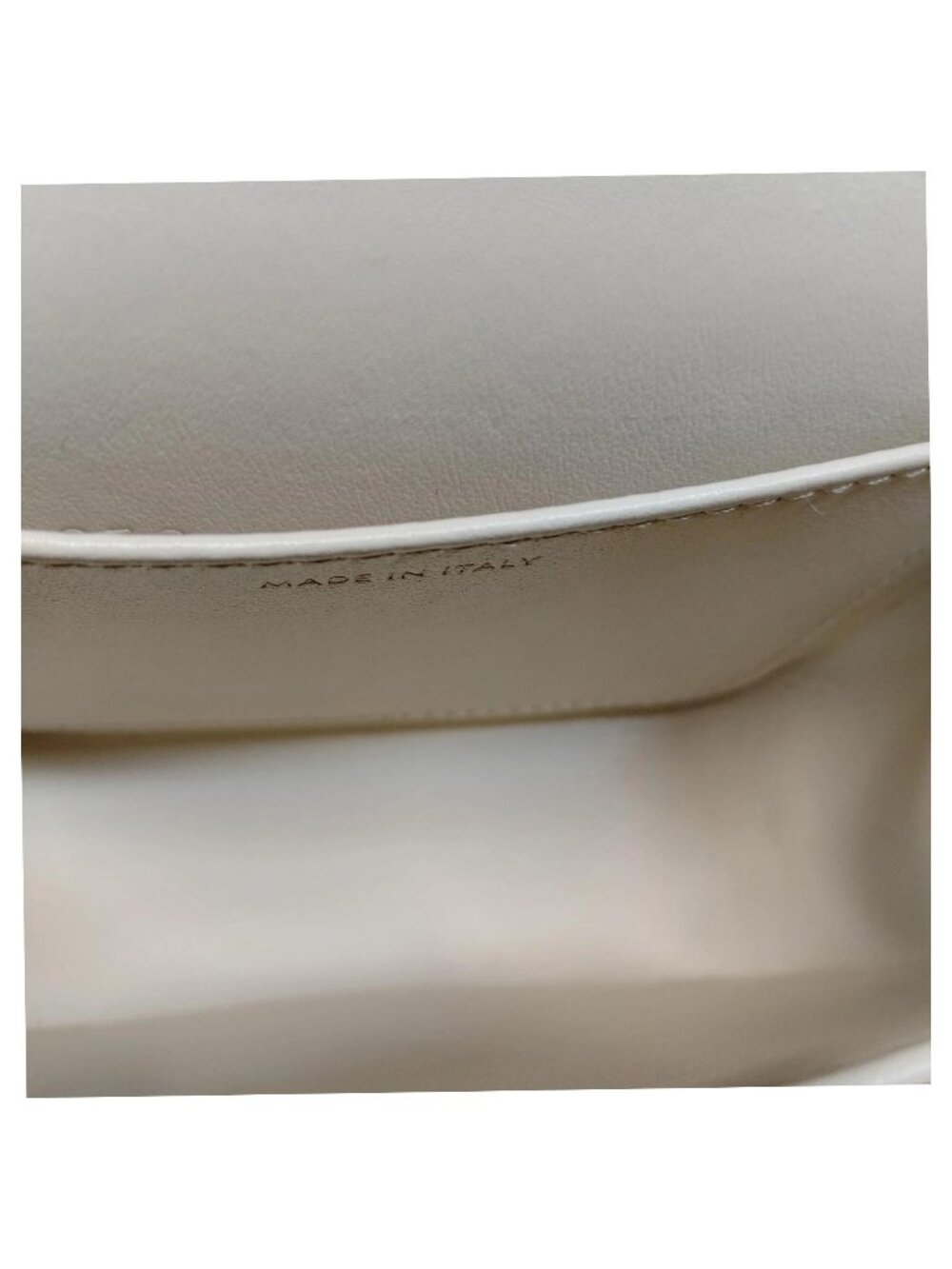 Authentic Celine Triomphe Small Shoulder Bag White Leather Gold Logo Crossbody - Picture 11 of 16